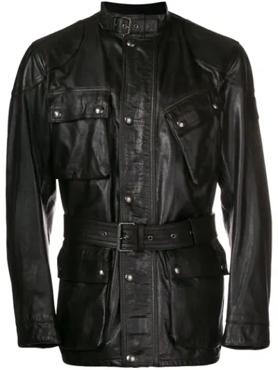 Belstaff Belted Cargo Jacket In Black