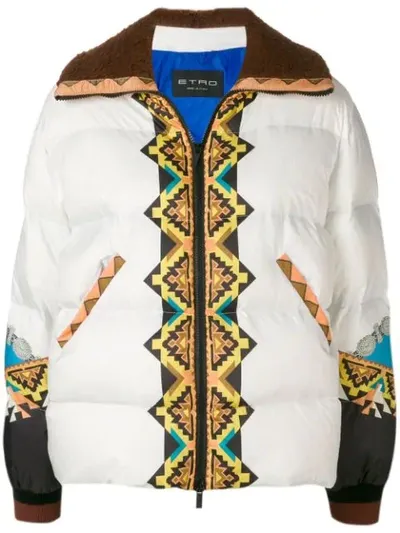 Etro Rainbow Padded Jacket In White