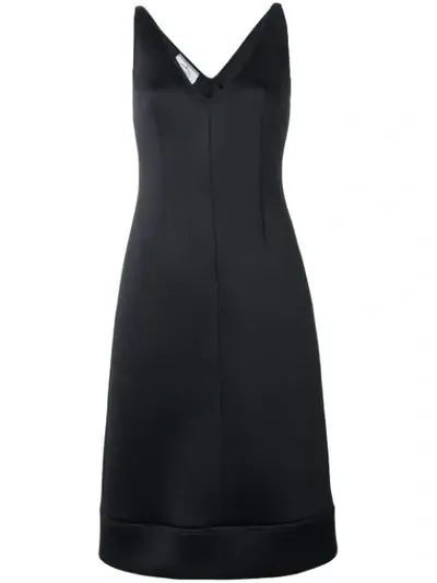 Prada V-neck Dress In Black