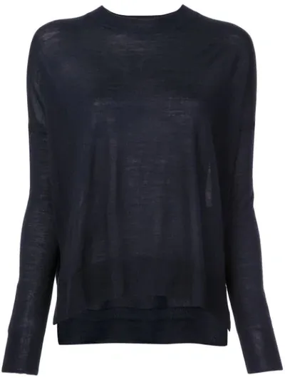 Derek Lam 10 Crosby Tissue Weight Boxy Crewneck Sweater In Blue