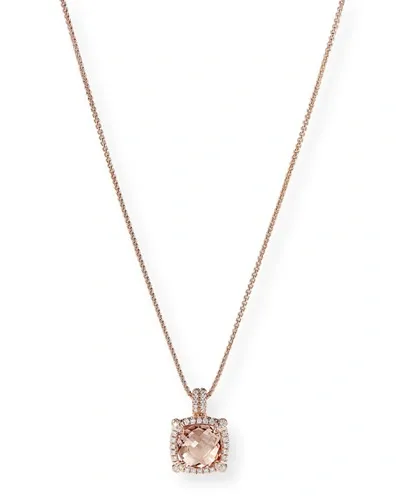 David Yurman Chatelaine 18k Rose Gold Morganite Necklace In 25 Pink