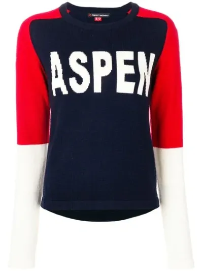 Perfect Moment Aspen Intarsia-knit Jumper In Blue