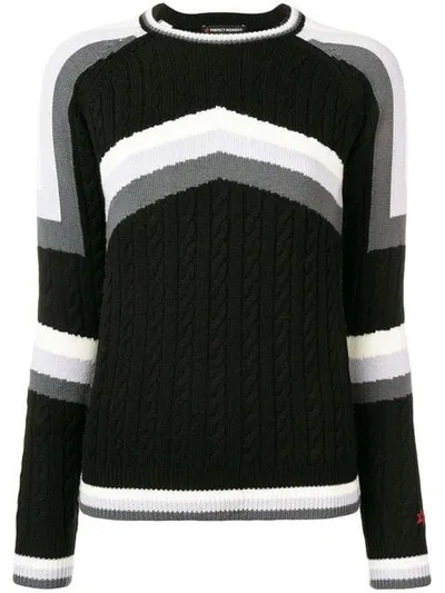 Perfect Moment Tignes Cable Knit Jumper In Black