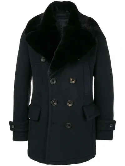 Gabriele Pasini Short Buttoned Coat In Blue