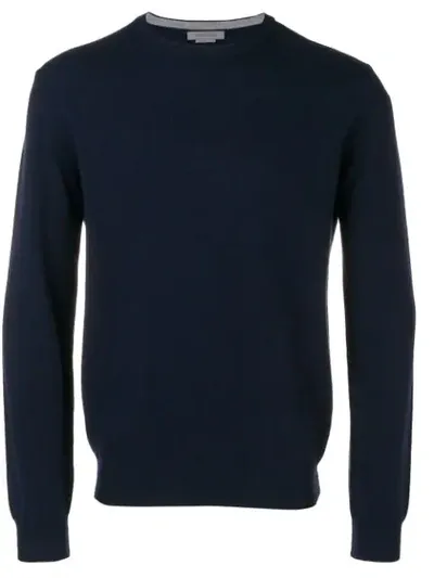 Corneliani Crew Neck Sweater In Blue