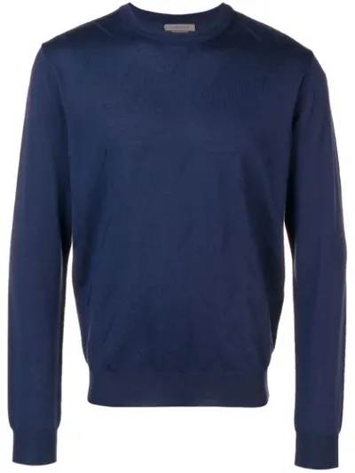 Corneliani Crew Neck Sweater In Blue