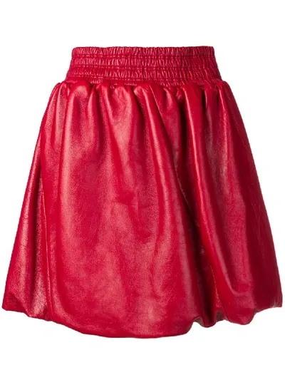 Miu Miu Pleated Detail Skirt In Red