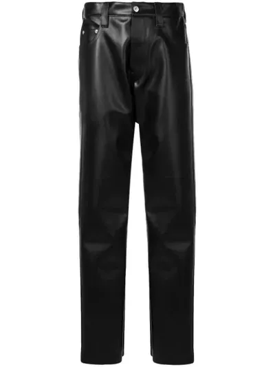 Kwaidan Editions Straight-leg Faux-leather Biker Trousers In Black