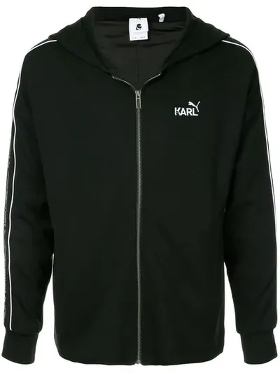 Puma X Karl Zip Hoodie In Black