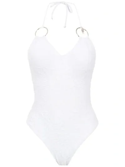 Amir Slama Swimsuit With Metallic Details In White