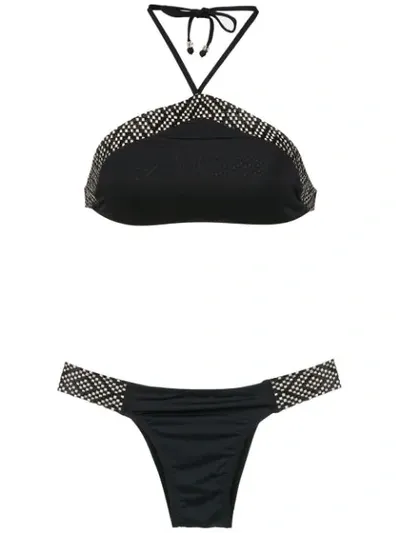 Amir Slama Printed Bikini Set In Black