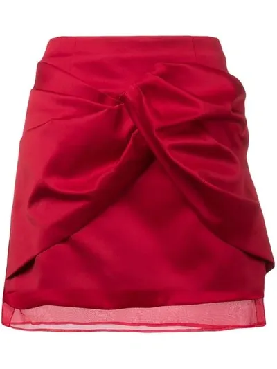 Brognano Draped Front Mini Skirt In Red