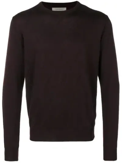 Corneliani Slim-fit Knitted Sweater In Purple