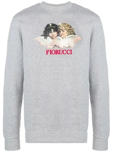 Fiorucci Cherub Logo Stamp Sweatshirt In Grey