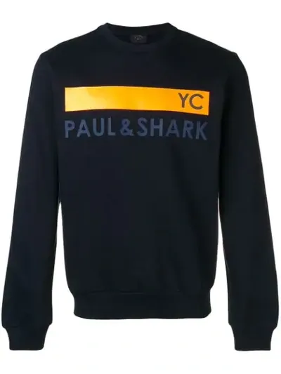 Paul & Shark Logo Sweatshirt In Blue