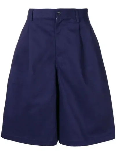 Comme Des Garçons Shirt Wide-leg Tailored Shorts In Blue