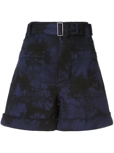 Proenza Schouler Pswl Bleach Dye Utility Shorts In Black