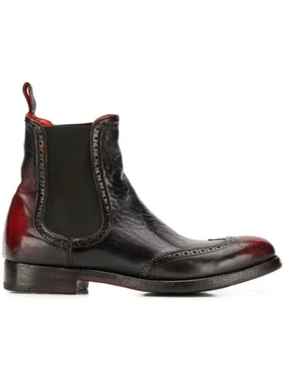 Alberto Fasciani Brogue Chelsea Windy 27030 In Black/red