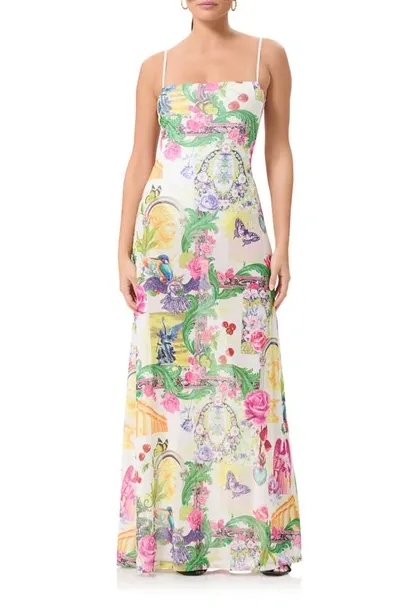 Afrm Shea Floral A-line Maxi Dress In Roman Mix