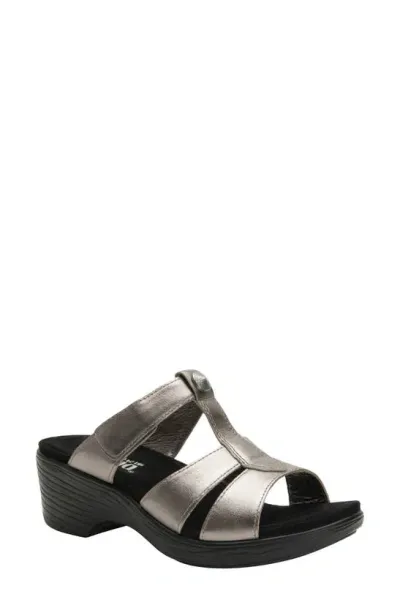 Alegria By Pg Lite Shantal Platform Slide Sandal In Pewter