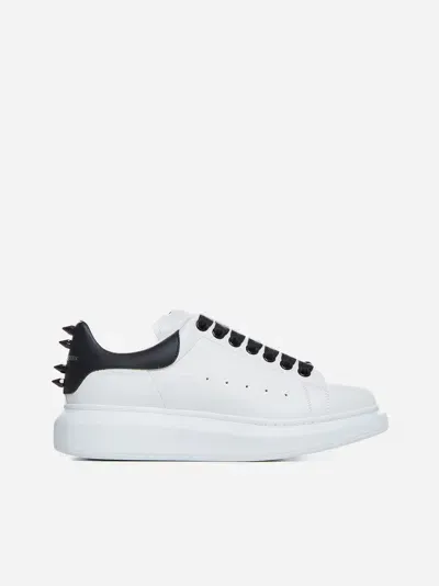 Alexander Mcqueen Stud Oversize Leather Sneakers In White,black