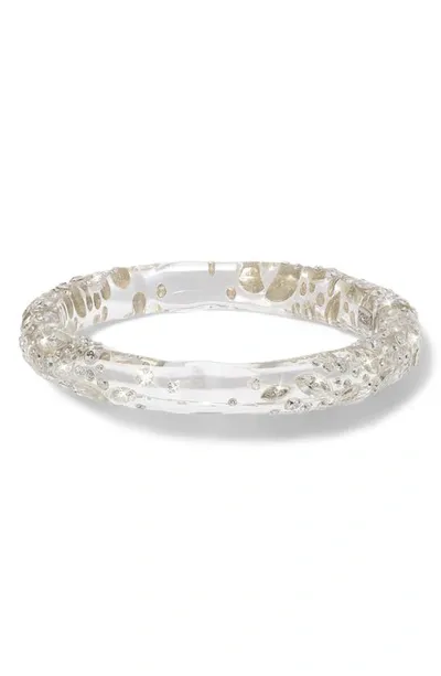 Alexis Bittar Confetti Crystal Lucite Hinge Bracelet In Clear/crystal