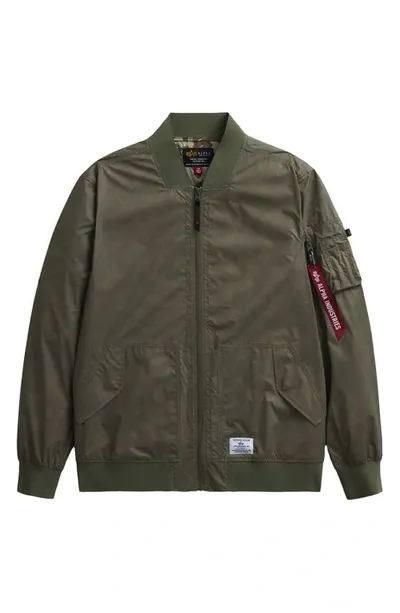 Alpha Industries L-2b Packaway Water Resistant Bomber Jacket In Og-107 Green