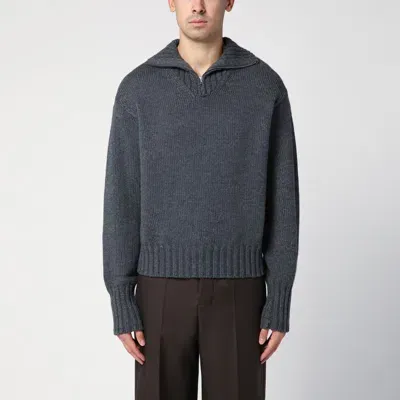 Auralee Dark Grey Wool Jumper