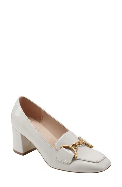 Bandolino Lucien Block Heel Pump In Ivory Patent