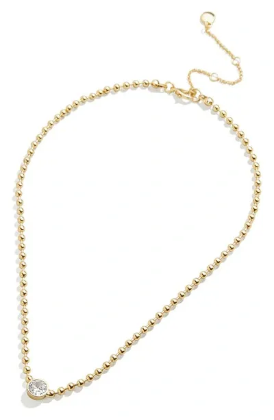 Baublebar Small Cubic Zirconia Pendant Bead Necklace In Gold