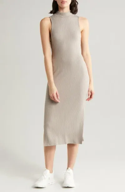 Beyond Yoga Well Traveled Rib Midi Dress In Birch