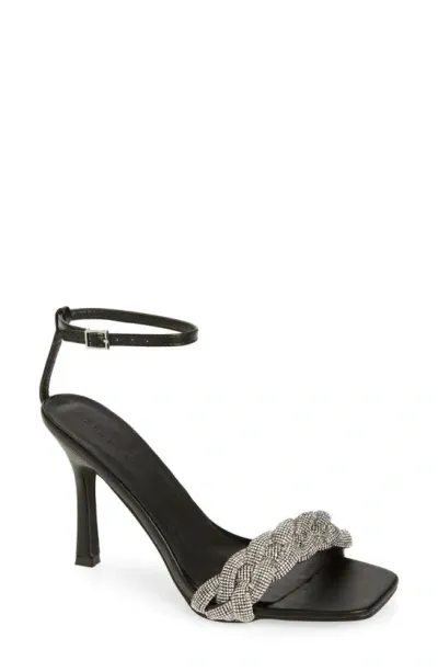 Billini Ballencia Crystal Ankle Strap Sandal In Black-diamante