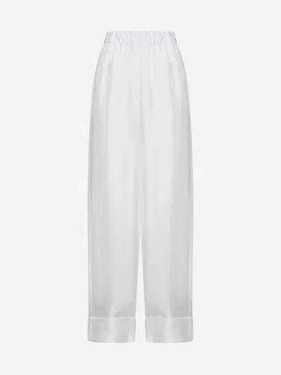 Blanca Vita Petroy Silk Trousers In White