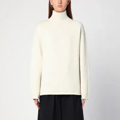 Bottega Veneta White Cashmere Turtleneck Jumper