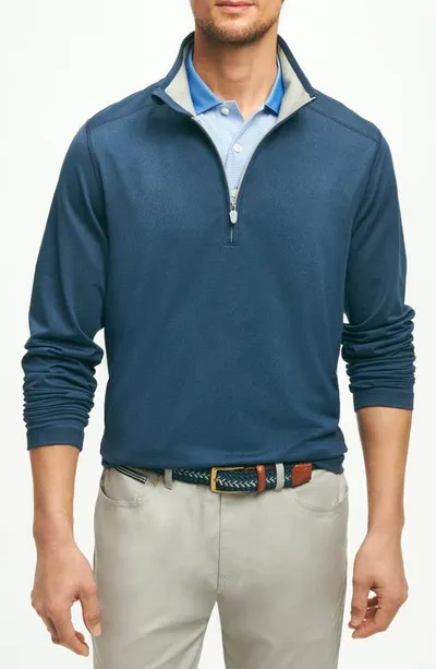 Brooks Brothers Half Zip Golf Pullover In Navy Heather