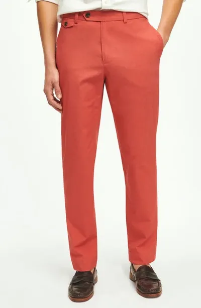 Brooks Brothers Regular Fit Cotton Canvas Poplin Chinos In Supima Cotton Pants In Red