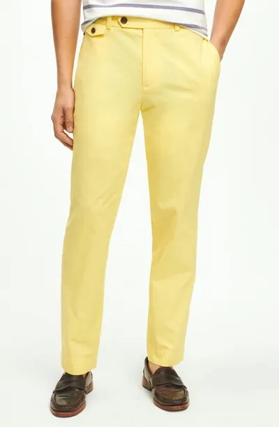 Brooks Brothers Regular Fit Cotton Canvas Poplin Chinos In Supima Cotton Pants In Yellow