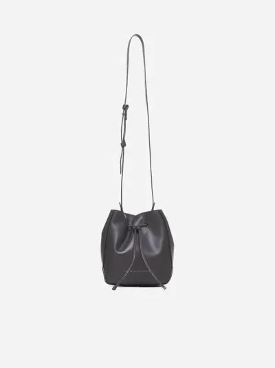 Brunello Cucinelli Leather Bucket Bag In Dark Brown