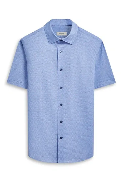 Bugatchi Miles Ooohcotton® Short Sleeve Button-up Shirt In Air Blue