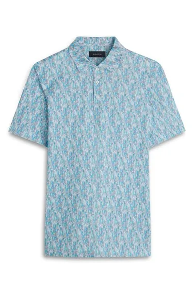 Bugatchi Victor Ooohcotton® Pineapple Print Polo In Azure