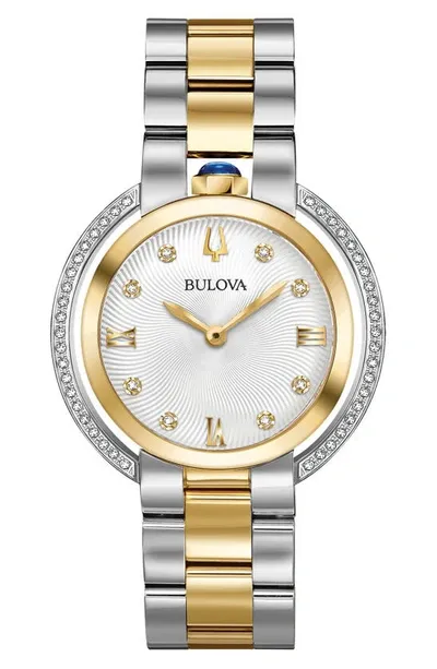 Bulova Classic Rubaiyat Diamond Bracelet Watch, 35mm In Two-tone