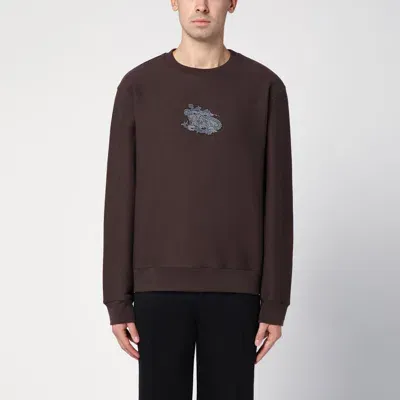 Burberry Brown Crewneck Sweatshirt With Logo