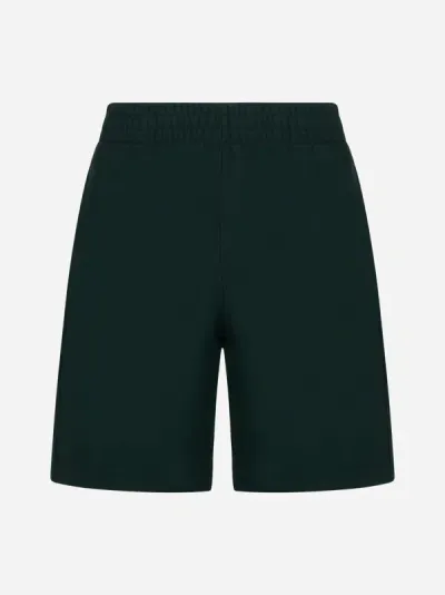 Burberry Logo-patch Cotton Shorts In Green