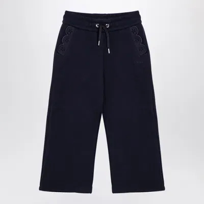 Chloé Kids' Navy Blue Cotton Trousers