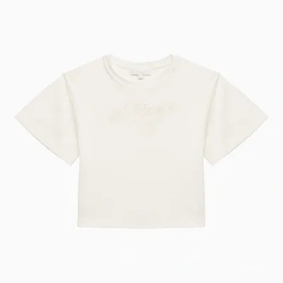 Chloé Kids' White Cotton T-shirt With Logo