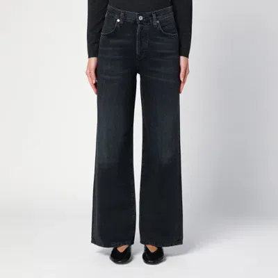 Citizens Of Humanity Wide Dark Denim Jeans In Black