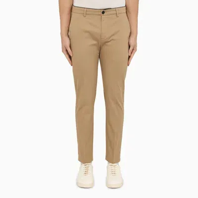 Department 5 Regular Beige Cotton Trousers In Blue