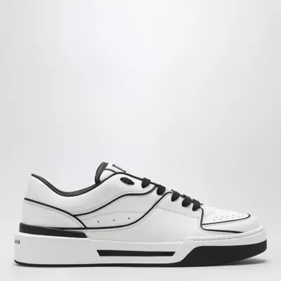 Dolce & Gabbana Men's New Roma White/black Leather Low Sneaker | Size 43.5 | Cs2036ay965