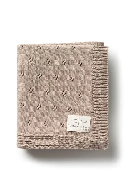 Domani Home Kids' Flower Pointelle Baby Blanket In Stone