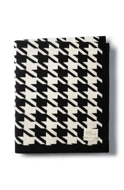 Domani Home Kids' Houndstooth Knit Throw Blanket In Black